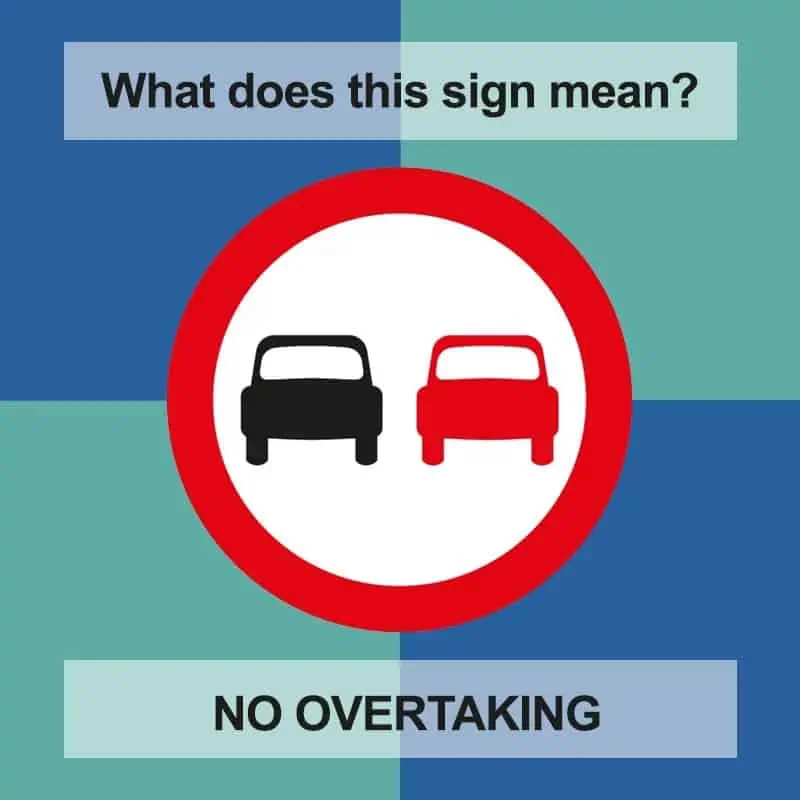 Roadsign No Overtaking Answer Min