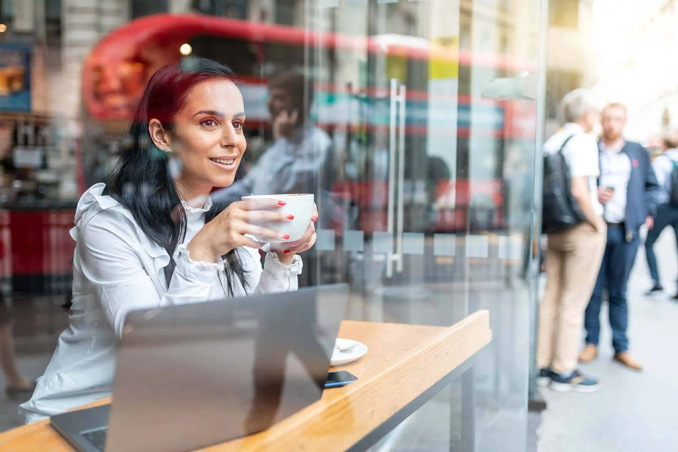 Lady Enjoying Coffee