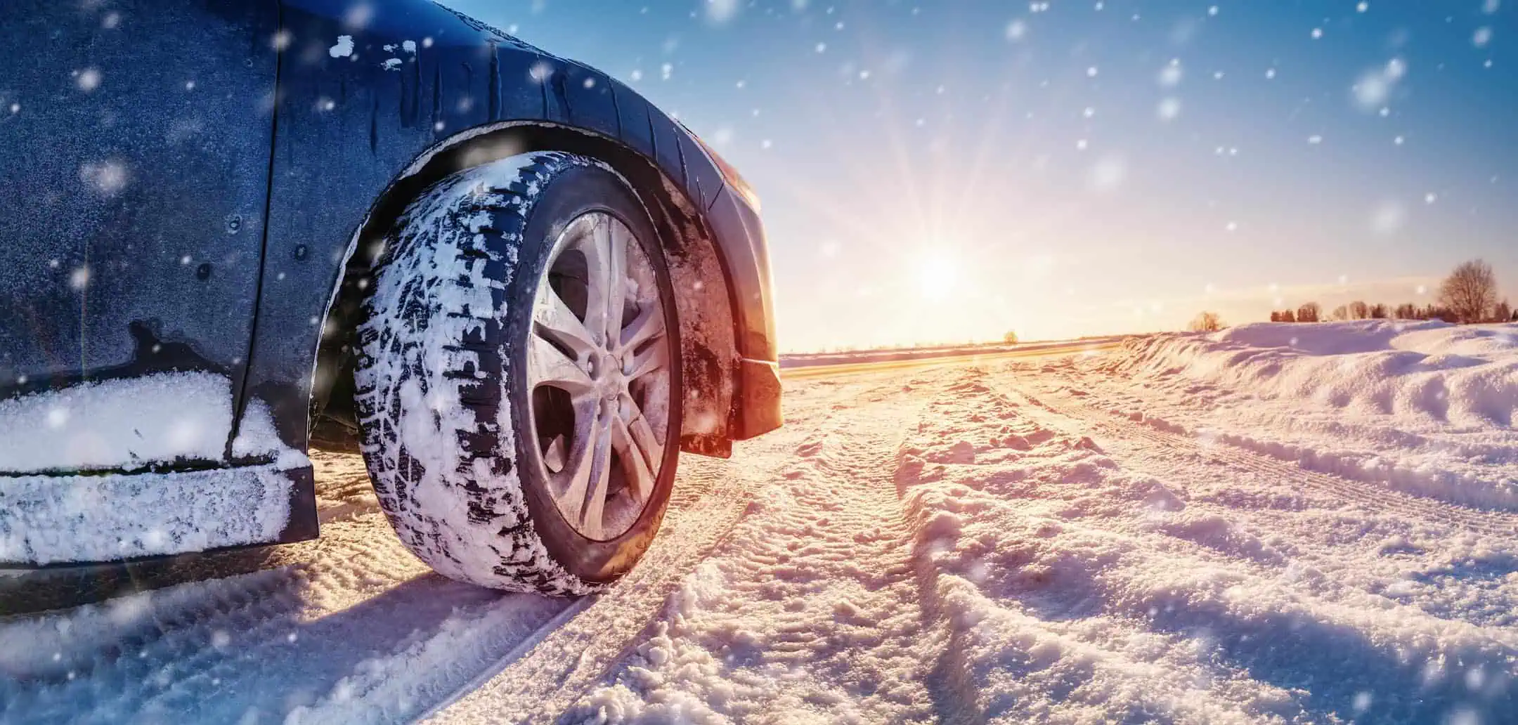 Car Wheel In Snow